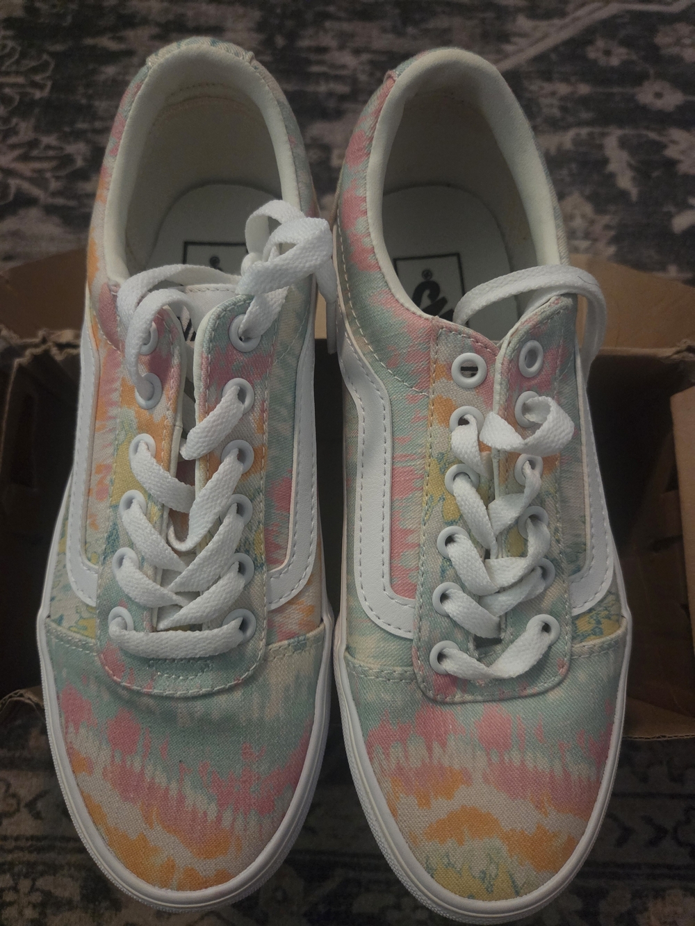 Vans Pastel Tie-Dye Canvas Sneakers in Pink, Mint & Yellow